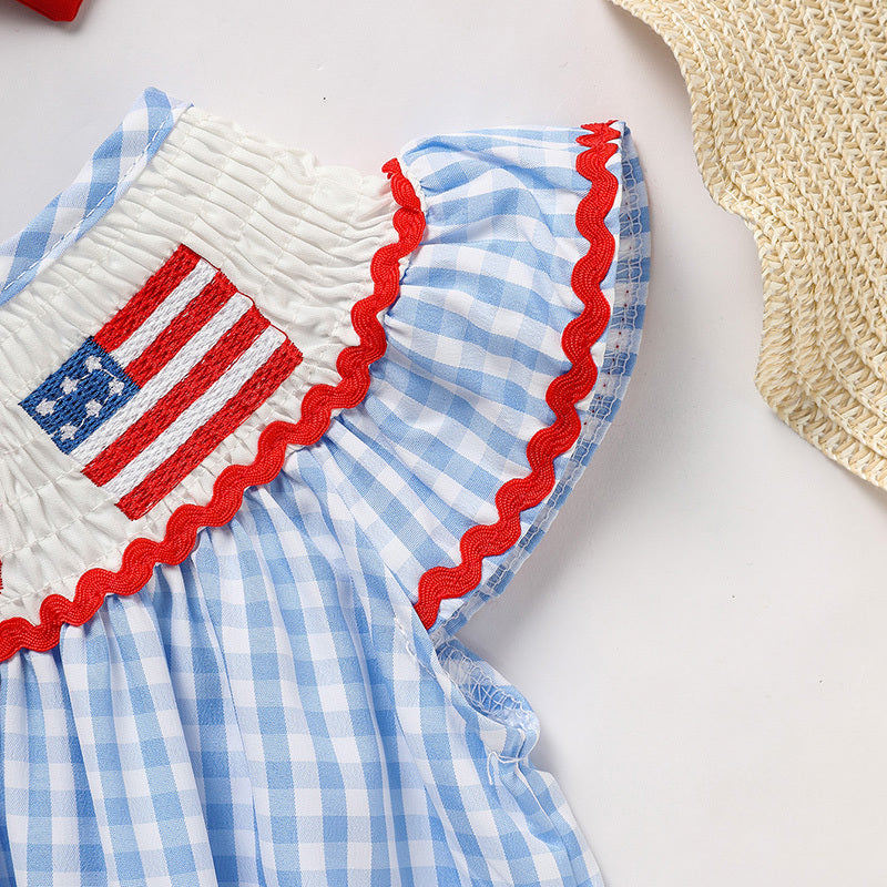 Baby Girls Independence Day Outfit 4th Of July American Flag