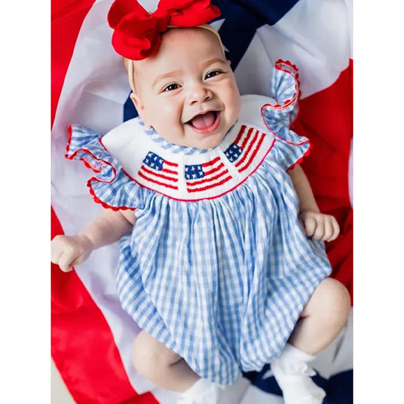 Baby Girls Independence Day Outfit 4th Of July American Flag