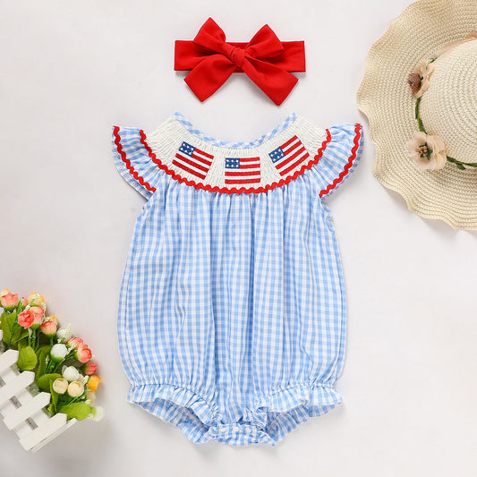Baby Girls Independence Day Outfit 4th Of July American Flag