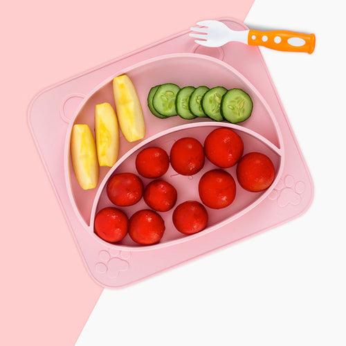 Silicone Baby Dishes for Children's Tableware Plate Non-slip Baby