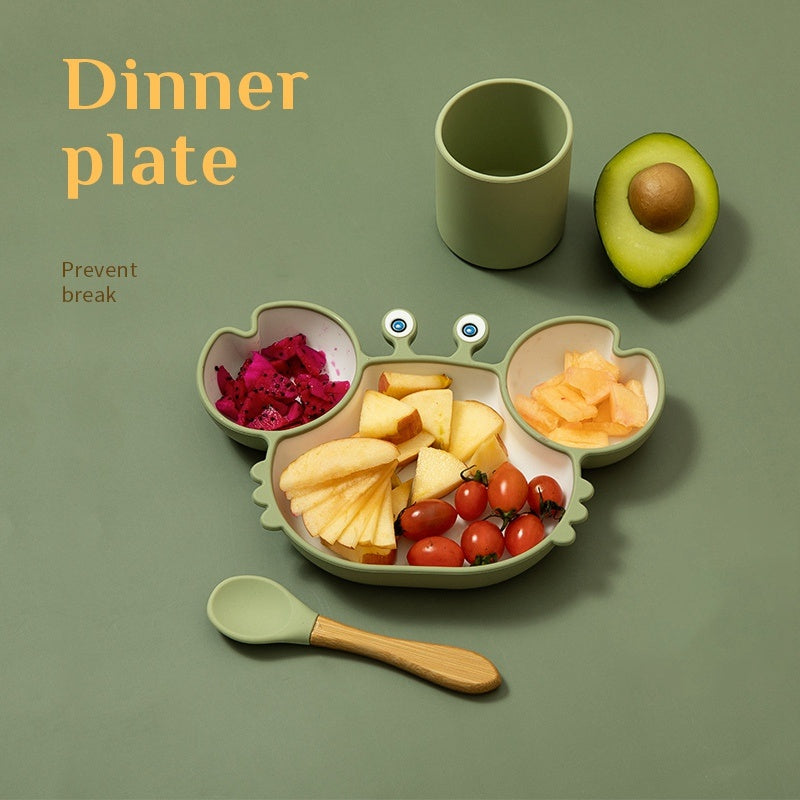 Silicone Baby Dishes for Children's Tableware Plate Non-slip Baby