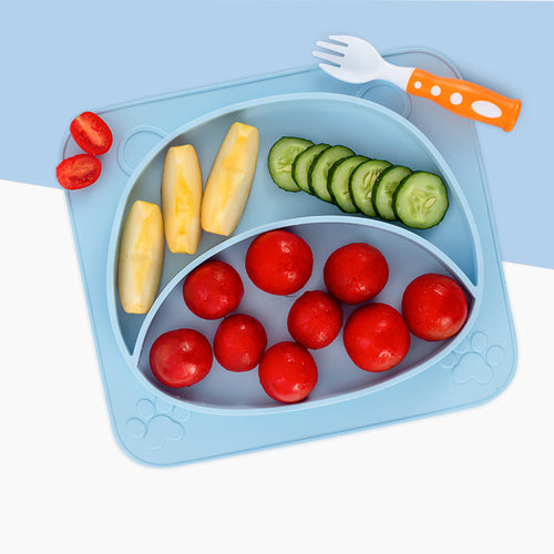 Silicone Baby Dishes for Children's Tableware Plate Non-slip Baby