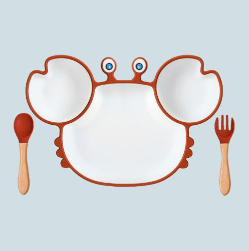 Silicone Baby Dishes for Children's Tableware Plate Non-slip Baby