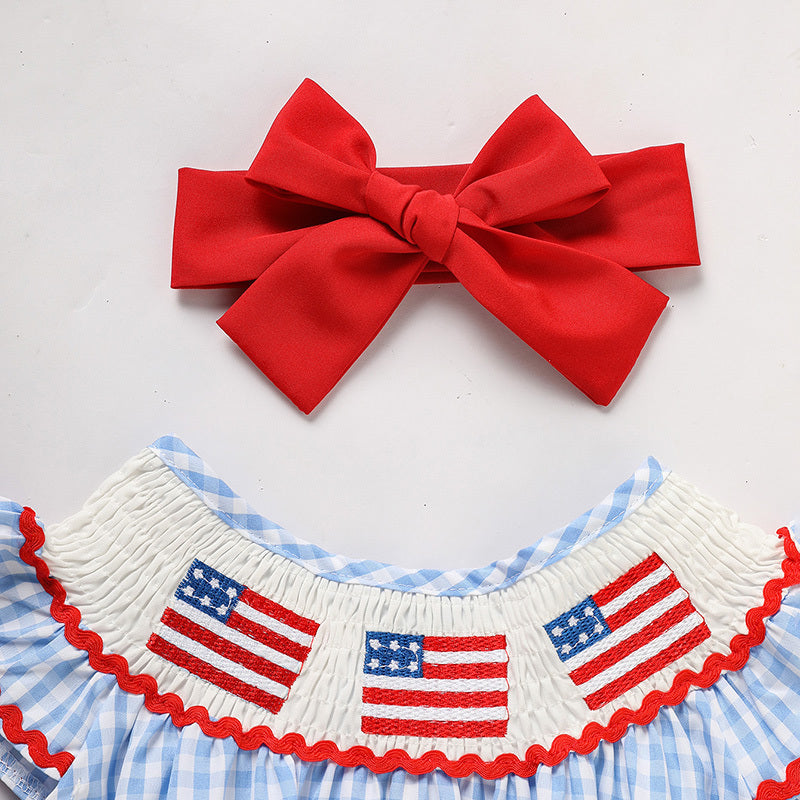 Baby Girls Independence Day Outfit 4th Of July American Flag