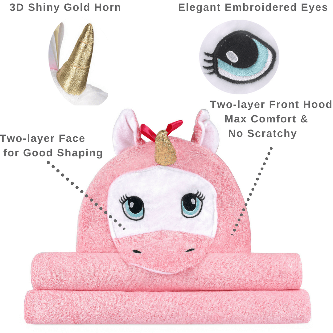Pink Unicorn Hooded Towel