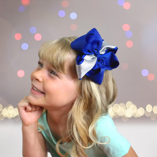 Girls Metallic Shimmer Boutique Bow