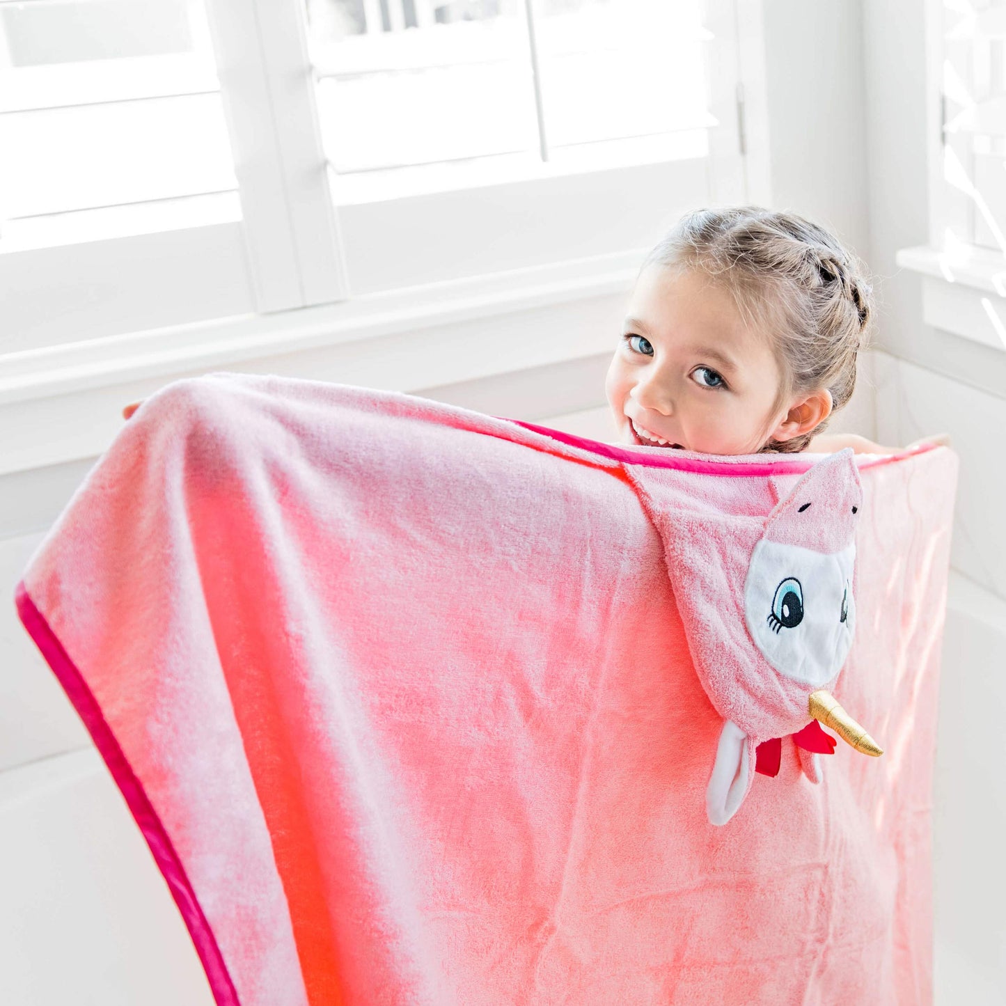 Pink Unicorn Hooded Towel