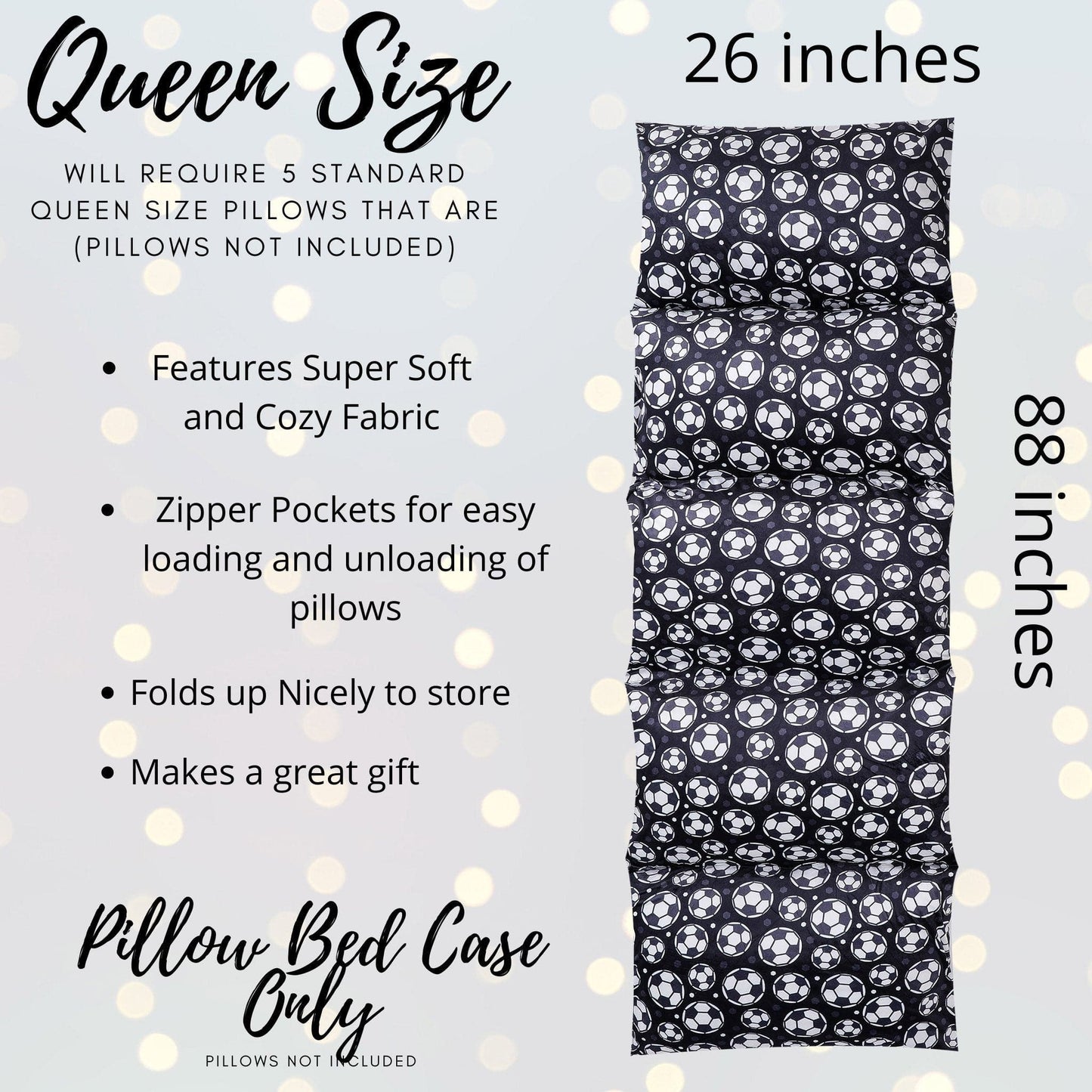 Soccer Pillow Bed Case, Floor Lounger Gift